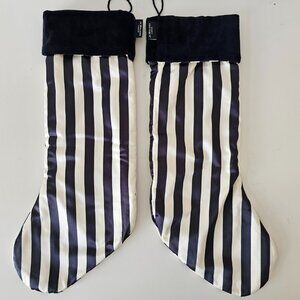 New JO MALONE Black Yellow Stripe Xmas Christmas Stocking - Pair of 2 - LTD ED